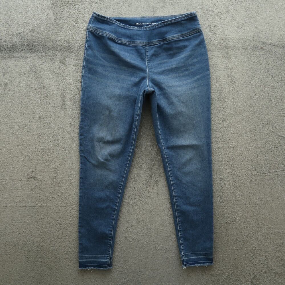 INC Jeans Women's Size 12P Petite Blue Mid-Rise Pull On Jegging 26" Inseam
